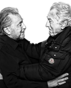 De Niro e Al Pacino abbraccio Moncler ph ig